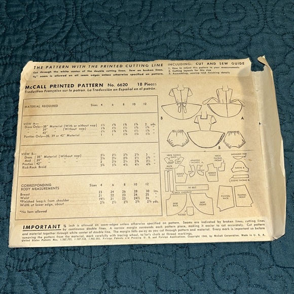Vintage 1940’s McCall Sewing Pattern 6620 - Picture 2 of 6